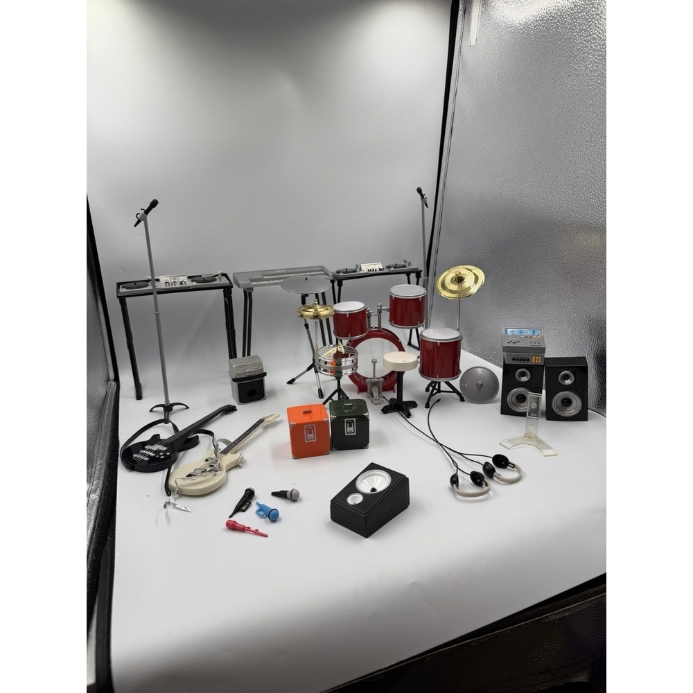 Y2K Bratz & Barbie Doll Band Drum Set Keyboard Guitar Lot 2005 & More Extras